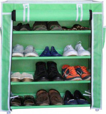 Imperial fur Metal Collapsible Shoe Stand  (Green, 4 Shelves, DIY(Do-It-Yourself))
