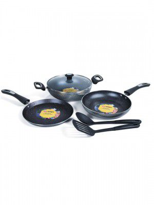 IMPEX 6 Pieces Grey Induction Base Aluminium Cookware
