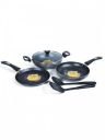 IMPEX 6 Pieces Grey Induction Base Aluminium Cookware...