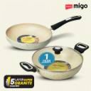 IMPEX FK Set Beige(B) Nonstick Set, Festival Gift Set Induction Bottom Non-Stick Coated Cookware Set  (Aluminium, 3 - Piece)...