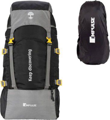 IMPULSE  60 Litres Keep Discovering Light Black Waterproof Trekking Hiking Camping Outdoor Camps Luggage