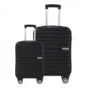 Impulse Transit Polypropylene (PP) Set of 2 (Cabin + Medium) Trolley Bag with 8 Wheels 360 Degree Wheeling System (Black)...