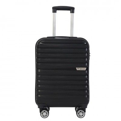 Impulse Transit Polypropylene (PP) Trolley Bag with 8 Wheels 360 Degree Wheeling System (Black, Cabin | 55 cm | Small)