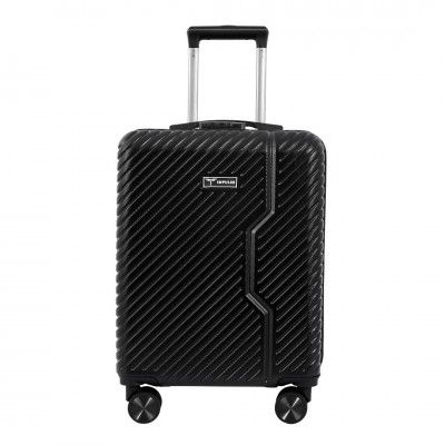 Impulse Vivid Polycarbonate (PC) Trolley Bag for Travel Small Cabin Check in, Luggage Bag Travel Hard Case with 8 Wheels 360 Degree Wheeling System (Black, Medium Checked)