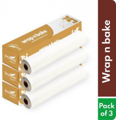 IMVELO Wrap n Bake Roll | 20 Meters Roll | Non-Greasy & Oil Proof | Parchment Paper  (Pack of 3, 60 m)