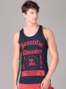 IMYOUNG Men Navy Blue & Red Typography Printed Innerwear Vests...