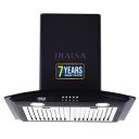 Inalsa 60 cm Curved Glass Kitchen Chimney (Aveo 60BKBF Chimney, Baffle Filter, Black)...