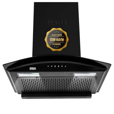 Inalsa Auto Clean Filterless Chimney- 60 cm 1250 m³/hr (Zylo 60PBAC V2, 7 Year Warranty On Motor)