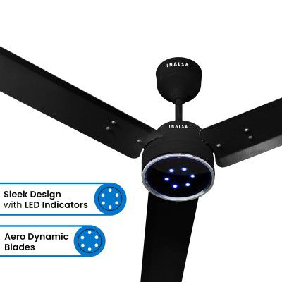 INALSA BLDC Ceiling Fan 1200mm Aero Swift Edge | Ceiling Fan with Remote Control , Black