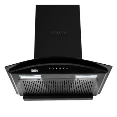 INALSA Chimney for Kitchen AutoClean-60 cm Filterless |1250 m³/hr Suction|7 Year Warranty on Motor|Black-Zylo 60PBAC V2