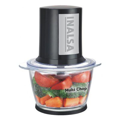 Inalsa Chopper with 1L Processing Glass Bowl Capacity and 100% Pure Copper 500Watt Motor