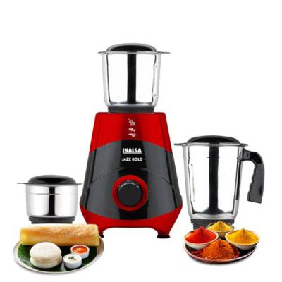 INALSA Mixer Grinder | 500W Powerful Motor | Grinding Result Jazz Bold
