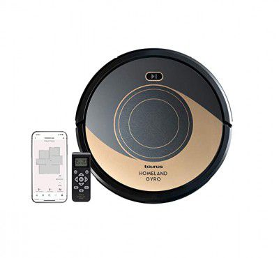 Taurus Robot Vacuum Cleaner Homeland Gyro- 4in1 Function Vacuum, Scrub, Mop & Sweep 120 Min Runtime, Alexa & Google Assistant Connectivity (Black/Gold)