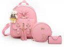 INAXA  Small 5 L Backpack Stylish Cute Mini 3PCS Combo Set For Girls  (Pink)...