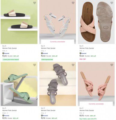 Inc 5 Women's Flats Upto 90% Off | Starting @225