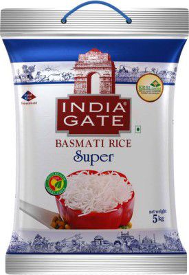 INDIA GATE Super Basmati Rice (Long Grain, Polished)  (5 kg)