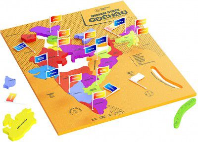 India Map with State Capitals Puzzle - Educational Learning Aid Game for Kids 4 Years and Above