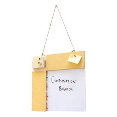 India Meets India Camera Hobby Board White Board Pin Board with Marker, Duster Education Material (Yellow)