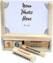 India Meets India Wooden Desk Calendar with Photo Frame by Skilled artisans of Uttar Pradesh (2)...