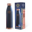 INDIAN ART VILLA Pure Copper Lacquer Coated Gray Silk Finish Water Bottle, Drinkware & Storage Purpose, Ayurvedic Health Benefits, Volume-900 ml, Pack of 1...
