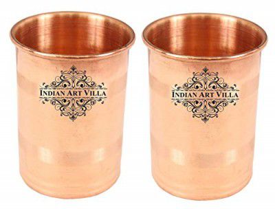 Indian Art Villa Pure Copper Small Glass Tumbler 150 ML Set of 2
