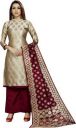 INDIAN CULTURE Brocade Self Design, Solid Kurta & Palazzo Material (Unstitched)...