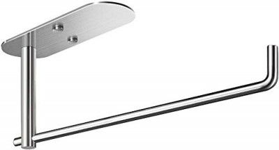 INDIAN DECOR 31581 Paper Towel Holder Under Cabinet Mount, Undershelf/Wall Mounted Towel Roll Holder for Kitchen Paper Towel - Stainless Steel