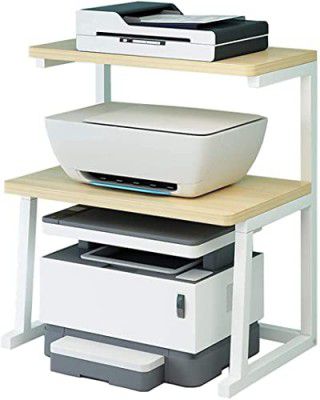 Indian Decor. 41180 Multipurpose Printer Table, Book Shelf Multiple Function Desk Organizer with Storage (3Tier) - White