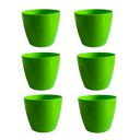 Indian Gardens - Titan 5 | Indoor Plastic Small Colour pots | Home & Office Decor (Green, Pack of 6)...