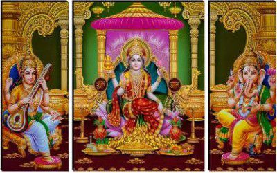 Indianara 3 PC SET OF LAXMI GANESH SARASWATI PAINTING (3500 FL)