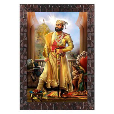 Indianara Chhatrapati Shivaji Maharaj Painting With Frame 13 Inches X 10 Inches