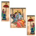Indianara Set of 3 MDF Art Painting without glass 4.5 X 12, 9 X 12, 4.5 X 12 INCH (Style 1)...
