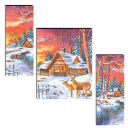 Indianara Set of 3 Nature MDF Art Painting (3268FL) without glass 4.5 X 12, 9 X 12, 4.5 X 12 INCH...
