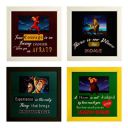 Indianara Set of 4 Motivational Quotes Paintings (2523) without glass 9.5 x 9.5 inch each...