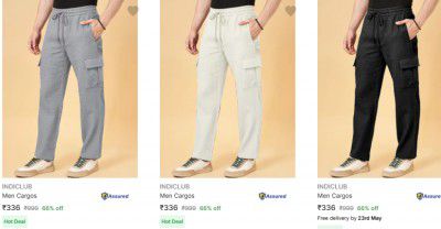 Flipkart : Indiclub Men Cargos Starts At Rs 310