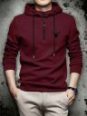 INDICLUB Men Full Sleeve Self Design Hooded Sweatshirt...