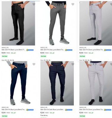 INDICLUB Men's Trousers Starts @269