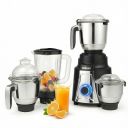 Indicon Fiesta 1200W Mixer Grinder with 4 Jars (3 Stainless Steel Jar + 1 Juicer Jar), 3 Speed Control, Mixing & Juicing, Black (Black)...