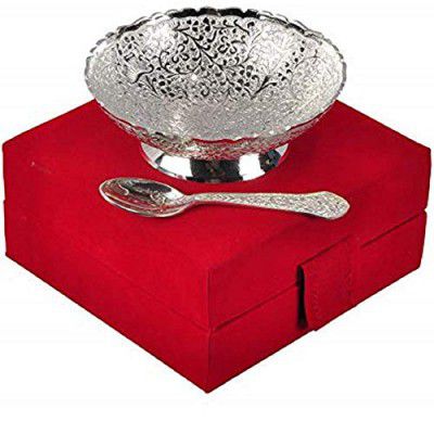 INDICRAFTSVILLA: Crafts Place to Discover World Silver/Gold Plated Single Kamal Bowl Set with Royal Velvet Box
