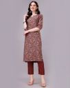 INDIE PICKS Block Print Straight Kurta with Pants...
