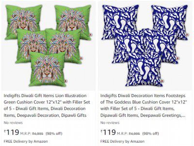 Indigifts Cushion Cover Flat 98% Off Starts ₹119