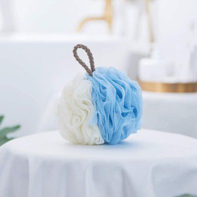 Indiginous Bath Shower Loofah Sponge Pouf Body Scrubber Exfoliator| Bathing Round Loofah for Men and Women| Ultra Soft Round Bath Sponge Loofah/Scrub (Double Tone Loofah 1Pc)