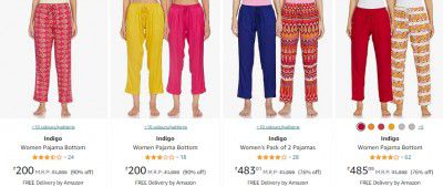 Indigo Women Pajama Bottom at minimum 80% off