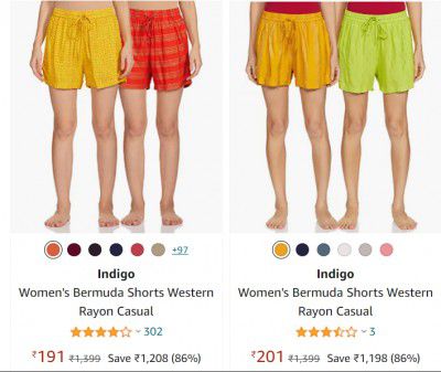 Indigo Women's Bermuda Shorts up to 80% off