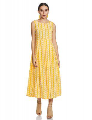 Indigo Womens Crepe Empire Waist Midi Dress