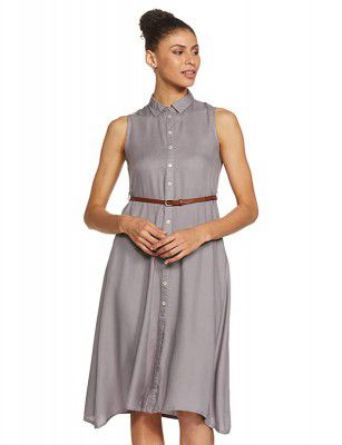 Indigo Womens Rayon Shirt Midi Dress