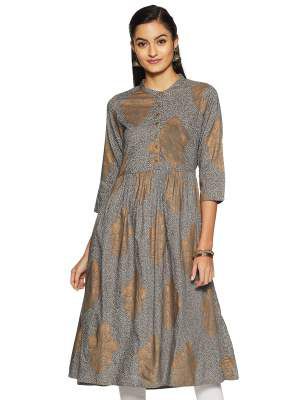 Indigo Women's Rayon Straight Kurta