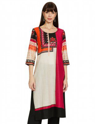 Indigo Womens Synthetic Straight Kurta