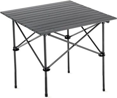 Inditradition Multipurpose Folding Utility Table (21x21x20 Inches, Black, Medium Size)