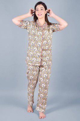 Indiwest  Women Shirt & Pyjama set Multicolor Printed